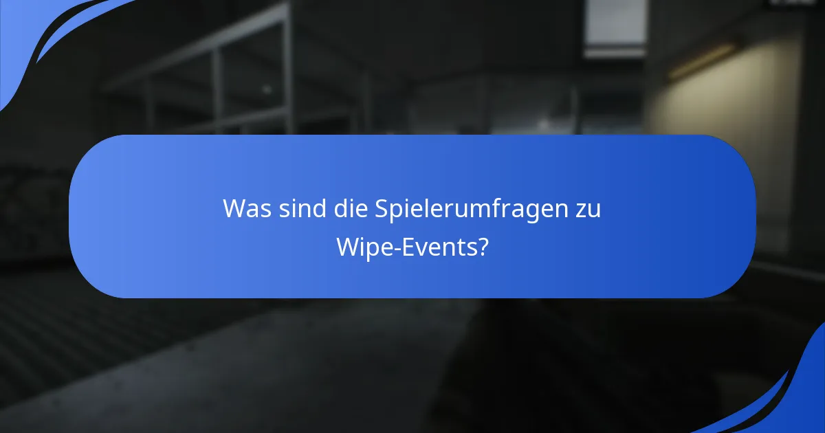 Was sind die Spielerumfragen zu Wipe-Events?