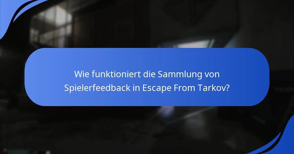 Wie funktioniert die Sammlung von Spielerfeedback in Escape From Tarkov?