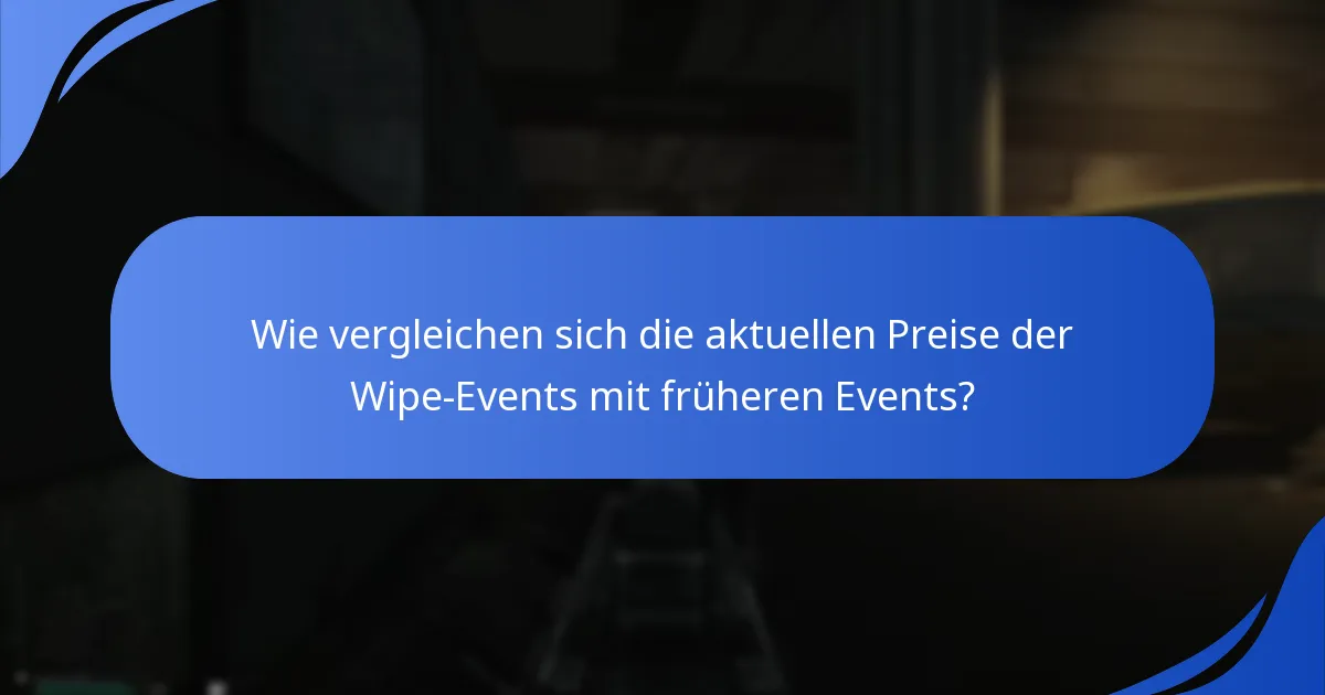 Wie vergleichen sich die aktuellen Preise der Wipe-Events mit früheren Events?
