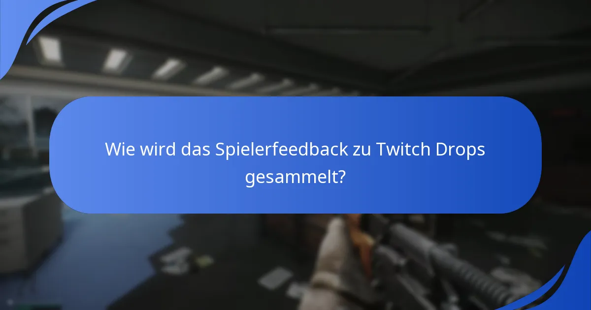 Wie wird das Spielerfeedback zu Twitch Drops gesammelt?